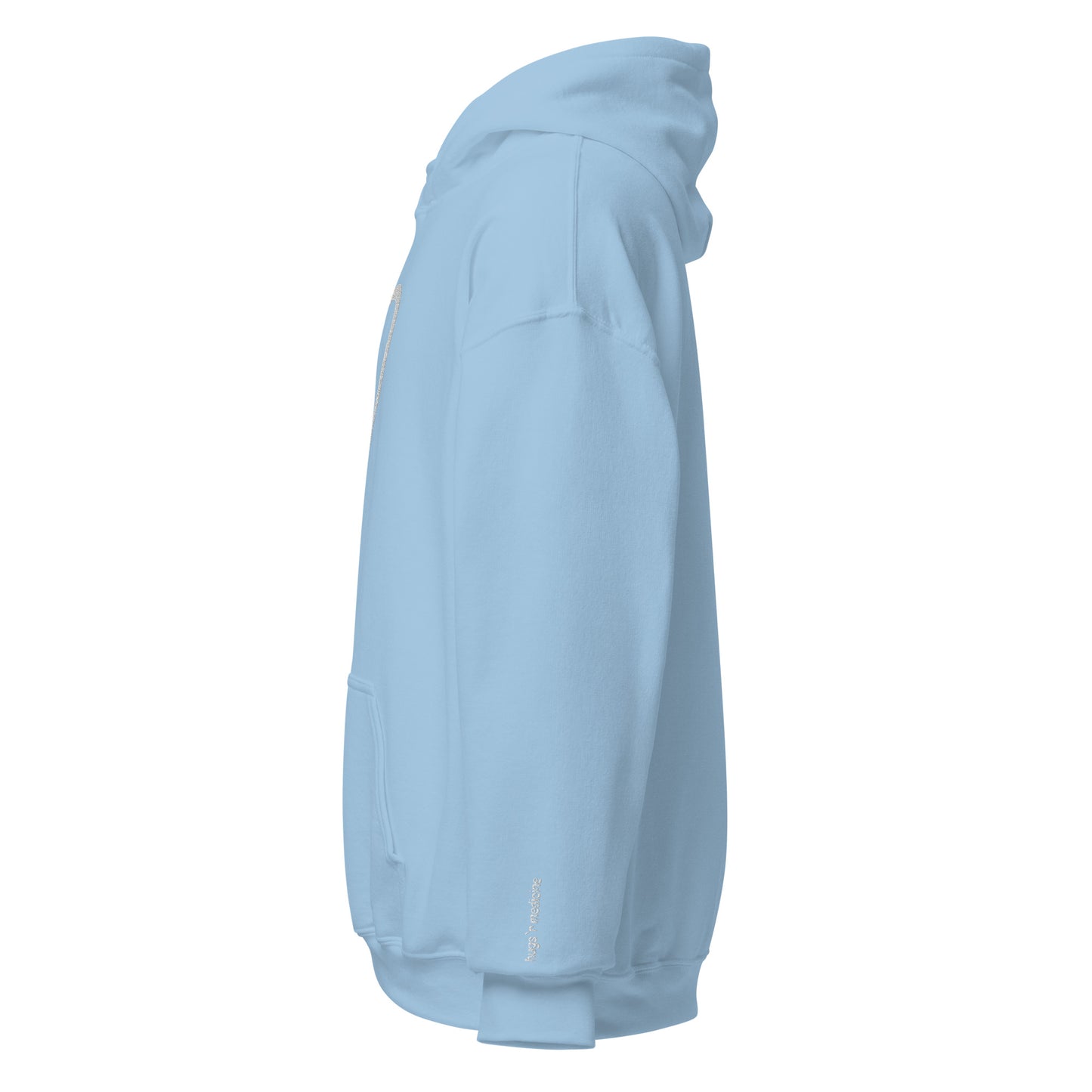 HRM Heart Sky Blue - Unisex Hoodie (white thread embroidery)