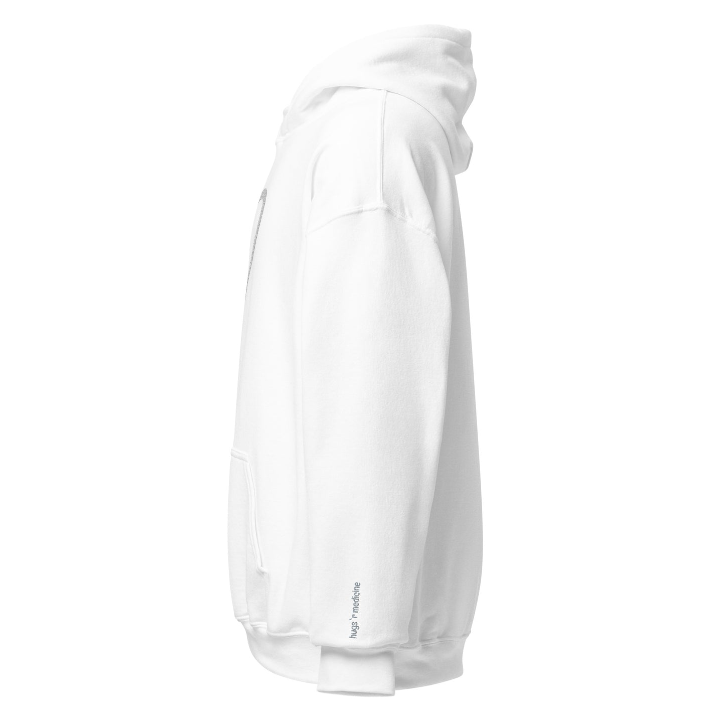 HRM Heart Whiteout - Unisex Hoodie (white thread embroidery)